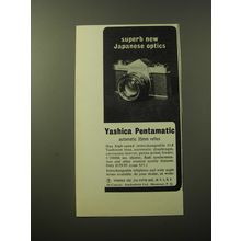 1960 Yashica Pentamatic Camera Ad - superb new Japanese optics