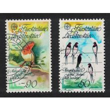 Liechtenstein Singing Birds Europa CEPT 2v 1986 Canc SG#892-893