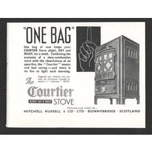 COURTIER STOVE Mitchell Ltd Bonnybridge Scotland :- Original Vintage 1947 Advert