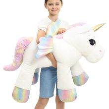 44 Inch Giant Unicorn Stuffed Animal Pillow, Cute Soft Big Unicorn with Rainbow