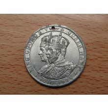King George V & Queen Mary 1910-1935 Silver Jubilee EMU Aus Wines Medal (e756)