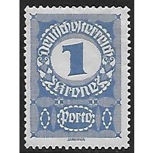 Po Mi 84 x (*): 1 Kr. deep blue Postage Due Stamp: Numeral, white paper.