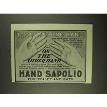 1903 Hand Sapolio Soap Ad - If, On the One Hand