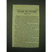 1902 Post Grape-Nuts Cereal Ad - Glass of water upset her