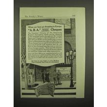 1918 A.B.A. Travelers Cheques Ad - Our Boys Go Shopping