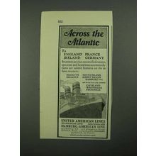 1925 United American Lines Hamburg-American Line Ad - NICE!