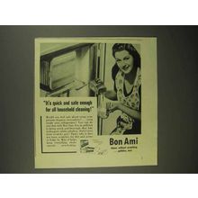 1942 Bon Ami Cleanser Ad - Quick and Safe Enough