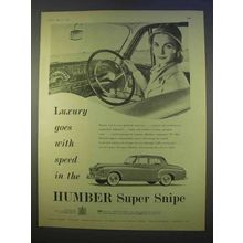 1955 Humber Super Snipe Car Ad - Luxury Goes With Speed