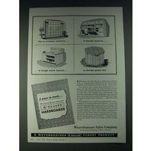 1958 Weyerhaeuser 4-Square Hardboards Ad - For a window valance