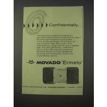 1959 Movado Ermeto Watch Ad - Confidentially