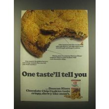 1985 Duncan Hines Chocolate Chip Cookies Ad - One Taste