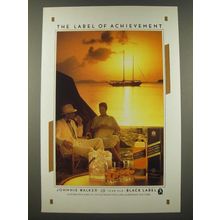 1986 Johnnie Walker Black Label Scotch Ad - The Label of Achievement