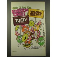 1986 M&M's Chocolate Candies Ad - Packs of Fun for Every-One - Marching Band