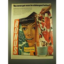 1966 Procter & Gamble Blue Bonus Detergent Ad - You never got roses