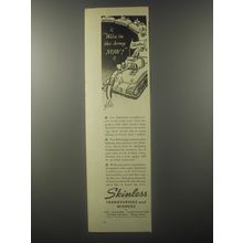 1942 Visking Skinless Frankfurters and Wieners Ad - We're in the army now!
