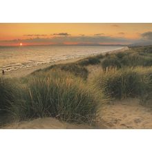 Harlech Beach at Sunset Welsh Postcard