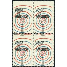 1329, Mint NH 5¢ Misperf Shift Error Block of Four of Stamps - Stuart Katz