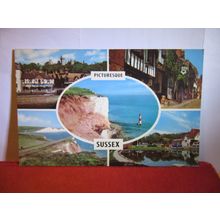 multiview, PICTURESQUE SUSSEX county unused vintage postcard dated 1969 =
