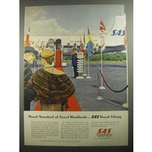 1956 SAS Scandinavian Airlines System Ad - Royal standard of travel worldwide