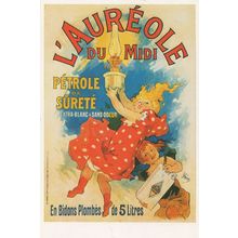L'Aureole Du Midi Jules Cheret French Theatre Poster Postcard