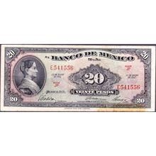 1961 Mexico Banknote 20 Pesos