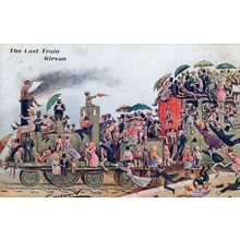 Last Train To Girvan Scotland Antique Scottish Comic Postcard