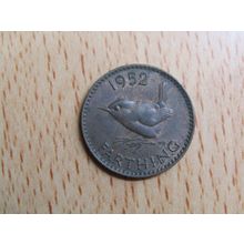 GB 1952 George VI Wren Farthing Coin