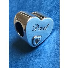 Genuine 925 Silver Dad charm comes in a cute velvet pouch free UK delivery
