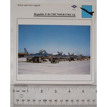 Republic F84 Thunderstreak - USA - Attack & Close Support - Collectors Club Card
