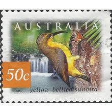 AUSTRALIA, BIRD, Yellow-bellied Sunbird, orange 2003, 50c, #2