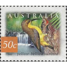 AUSTRALIA, BIRD, Yellow-bellied Sunbird, orange 2003, 50c, #3