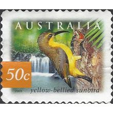 AUSTRALIA, BIRD, Yellow-bellied Sunbird s/a, orange 2003, 50c, #2