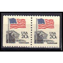 1896 20c U.S. Flag Fine MNH Dry Gum BPS Hor Pair Z5735