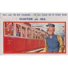 Changing Carriage Train Uniform Station Worker at Clacton On Sea Comic Postcard
