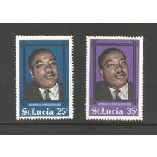 St. Lucia 1968 Martin Luther King, mint set. SG250-51