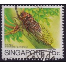 SINGAPORE 1985 Insects 75c Cicada Sc#460 - USED @C042