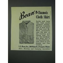 1963 L.L. Bean Chamois Cloth Shirt Ad