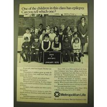 1970 Metropolitan Life Insurance Ad - Has Epilepsy