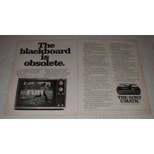 1972 Sony U-Matic Video-Cassette System Ad - Blackboard