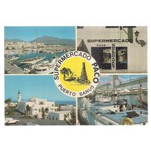SUPERMERCADO PACO, PUERTO BANUS, MARBELLA, Spain unused vintage postcard =