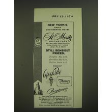 1974 St. Moritz On-the-Park Hotel Ad - New York's truly continental hotel