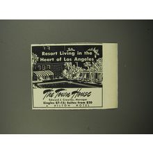 1951 The Town House Hilton Hotel Ad - Resort living in the heart of Los Angeles