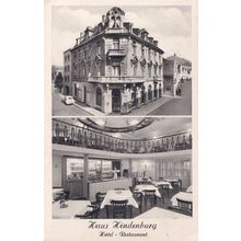 Hotel Haus Hindenburg German Hotel Restaurant Old Postcard