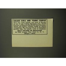 1954 Mills College of Education Ad - College girls and young couples