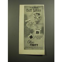 1954 Olga Tritt Jewelry Advertisement - 14kt. Gold Cuff Links