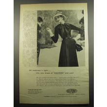 1955 Du Pont Dacron Dress by Claire McCardell Ad - All neatness 'n light