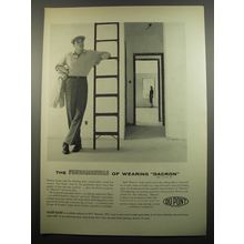 1955 Du Pont Dacron Majer Slacks Ad - The fundamentals of wearing Dacron