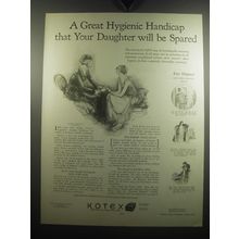 1926 Kotex Pads Ad - A great Hygienic Handicap that your daughter will be spared