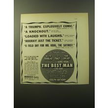 1960 The Best Man Play Advertisement - A triumph. Explosively comic.