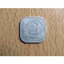 Eastern Caribbean Territories 1981 2 Cents Coin
